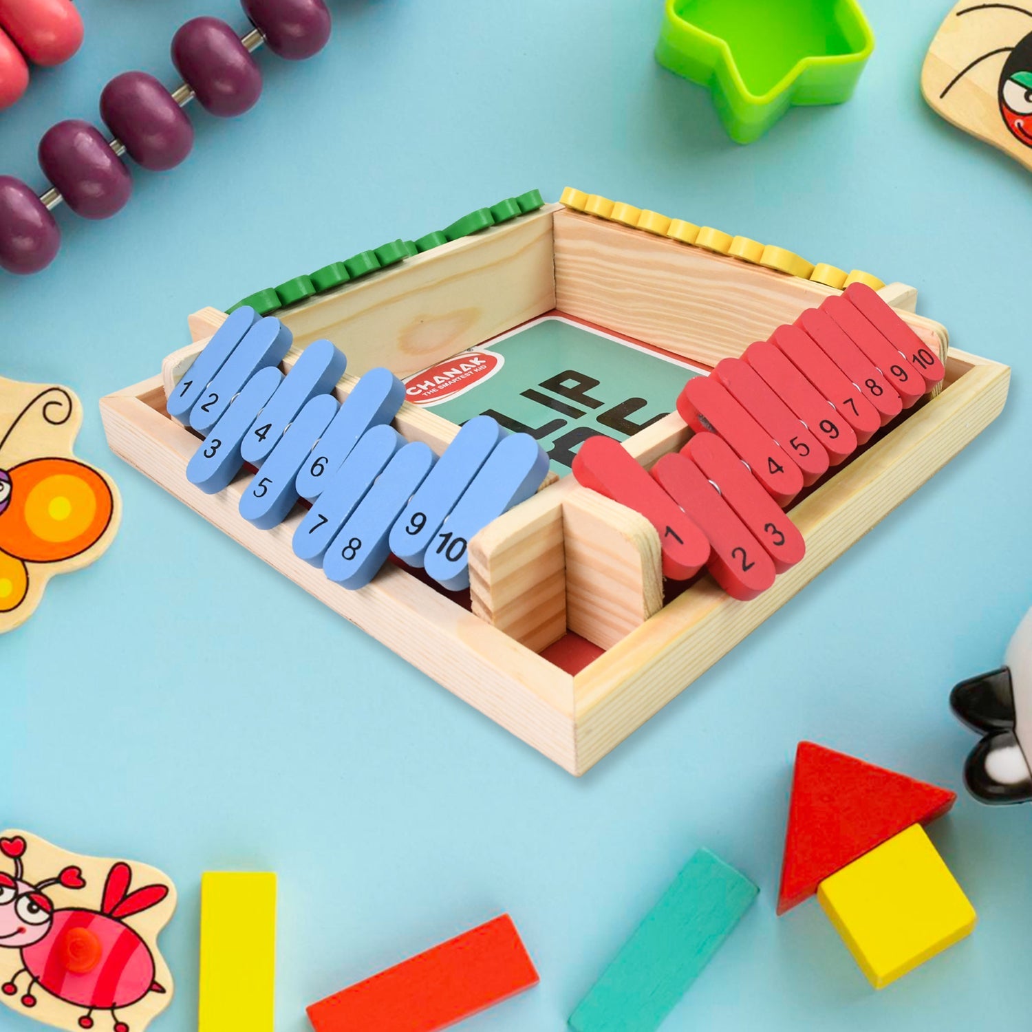 Shut The Box Game Classic Wooden Dice for Family Fun | Aditi - Back View