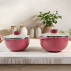 ALVENZA Plastic Serving Bowl Set with Lids – Airtight, Microwave Safe 2 Pieces