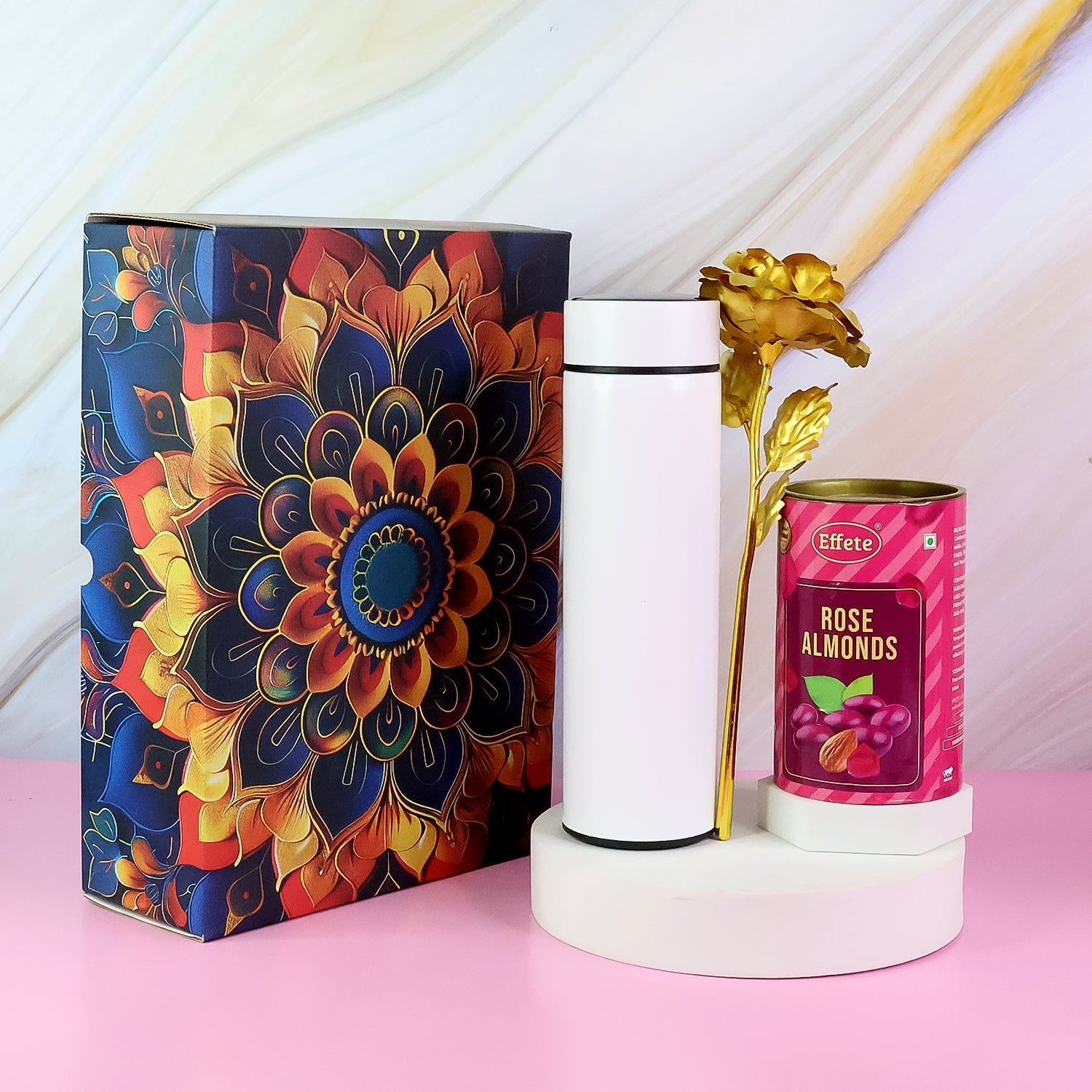 ALVENZA Personalized Gift Box – Elegant Rose & Bottle Set