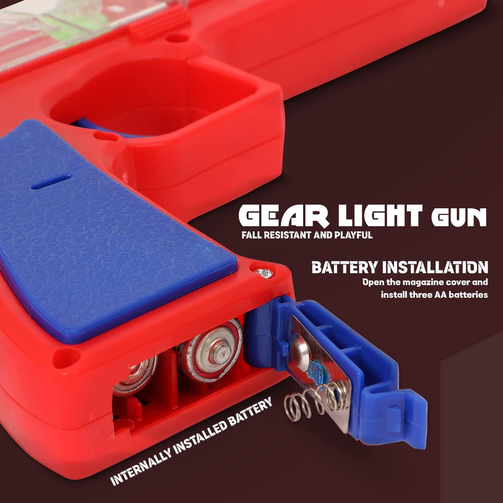 ALVENZA Transparent Gear Toy Gun – 3D Lights & Music for Kids | Aditi