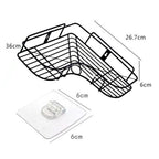 ALVENZA Corner Shelf Organiser – Stainless Steel Self-Adhesive | Bathora