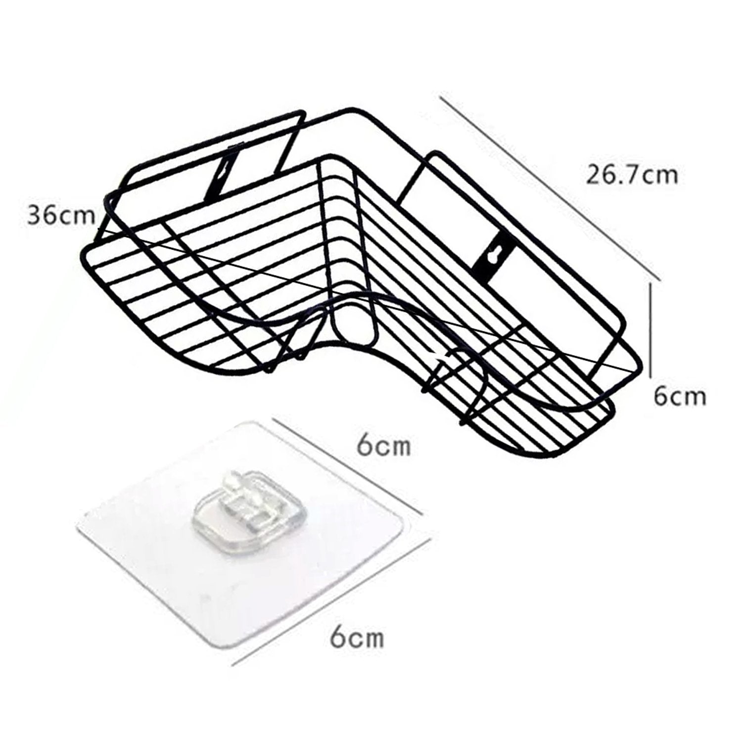 ALVENZA Corner Shelf Organiser – Stainless Steel Self-Adhesive | Bathora
