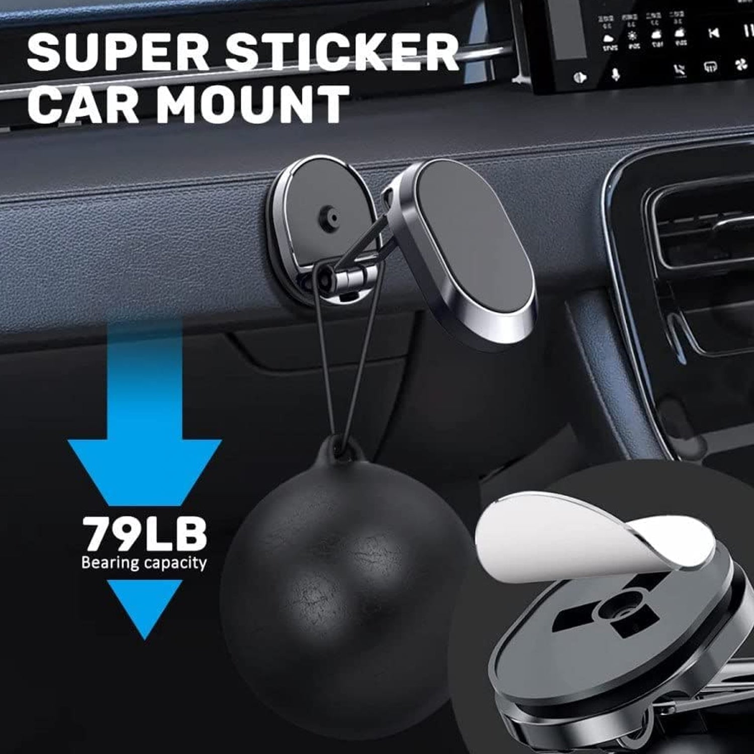ALVENZA Magnetic Car Phone Holder – 360° Rotating Metal Mount | Deodap