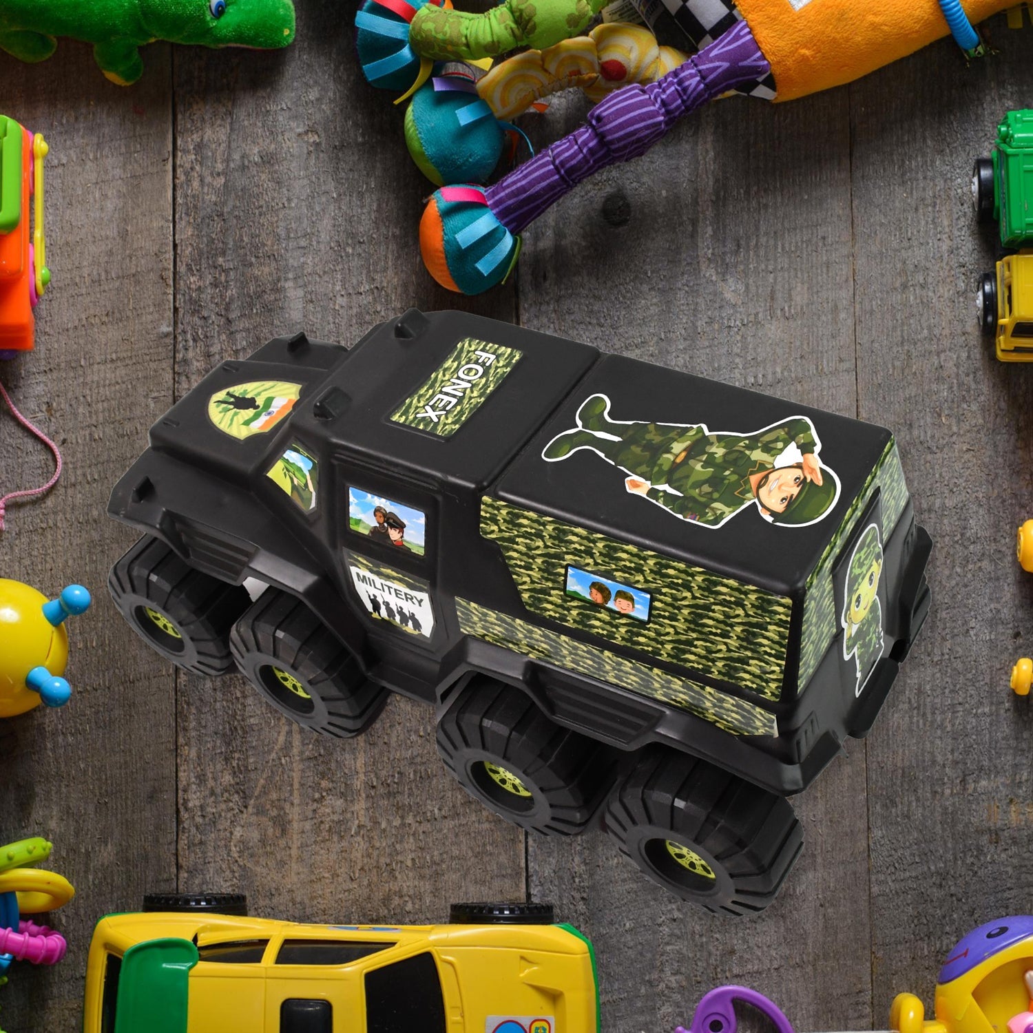 Military Toy Car 8-Wheel Plastic Army Vehicle - Detail View 5