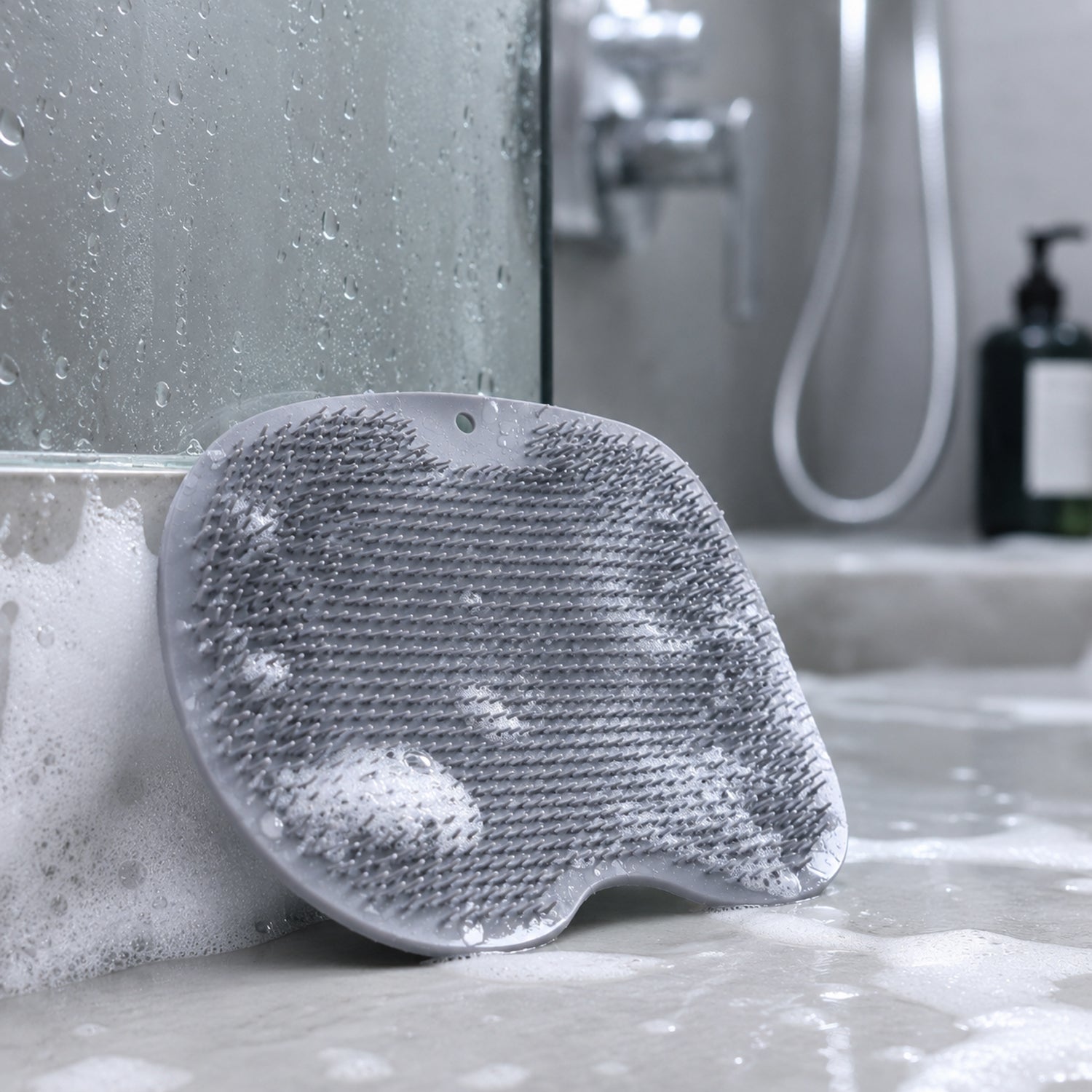 Silicone Foot Scrubber Mat Soft Bristles for Easy Foot Care - Front View