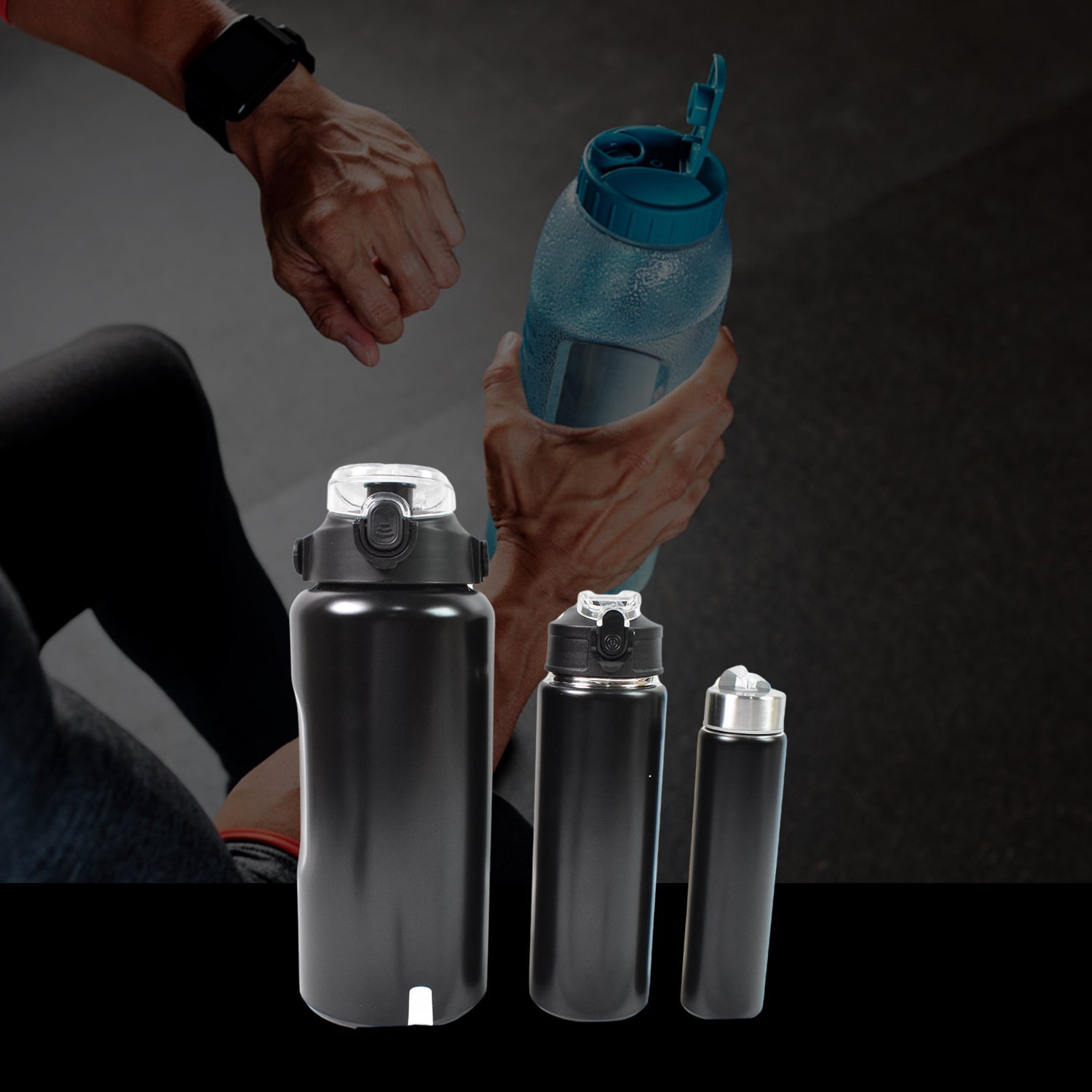 ALVENZA Customized Insulated Water Bottle Set – 3 Pcs SS | CustomSpot