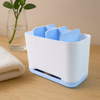 Toothbrush Holder Stand 6-Compartment Plastic Caddy | BrushedUp - Back View