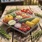 Heavy-Duty Stainless Steel BBQ Grill Basket Long Handle & Durable Construction - Detail View 5