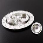 Oval Puja Thali with Kumkum Holders Traditional & Durable Design - Detail View 6