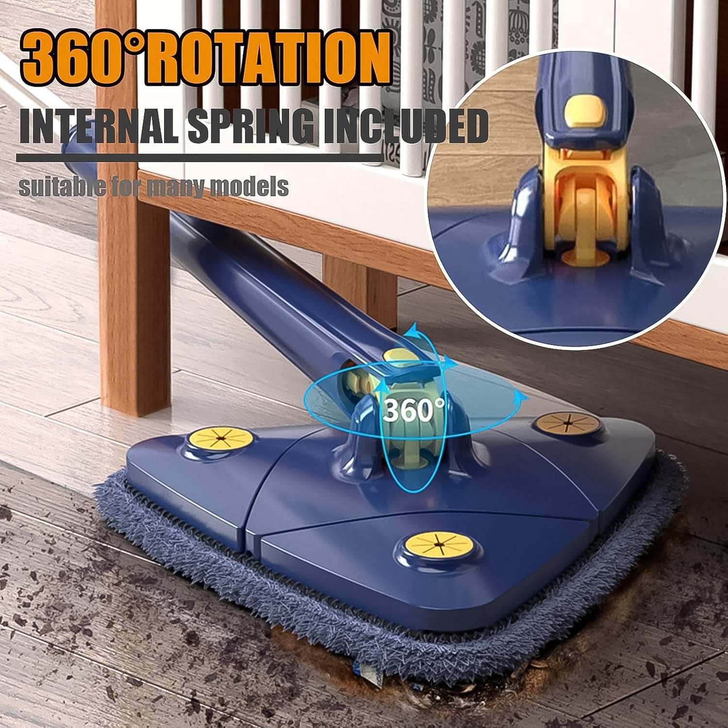 ALVENZA Triangle Mop – 360° Rotatable, Extendable Handle | Storenzo