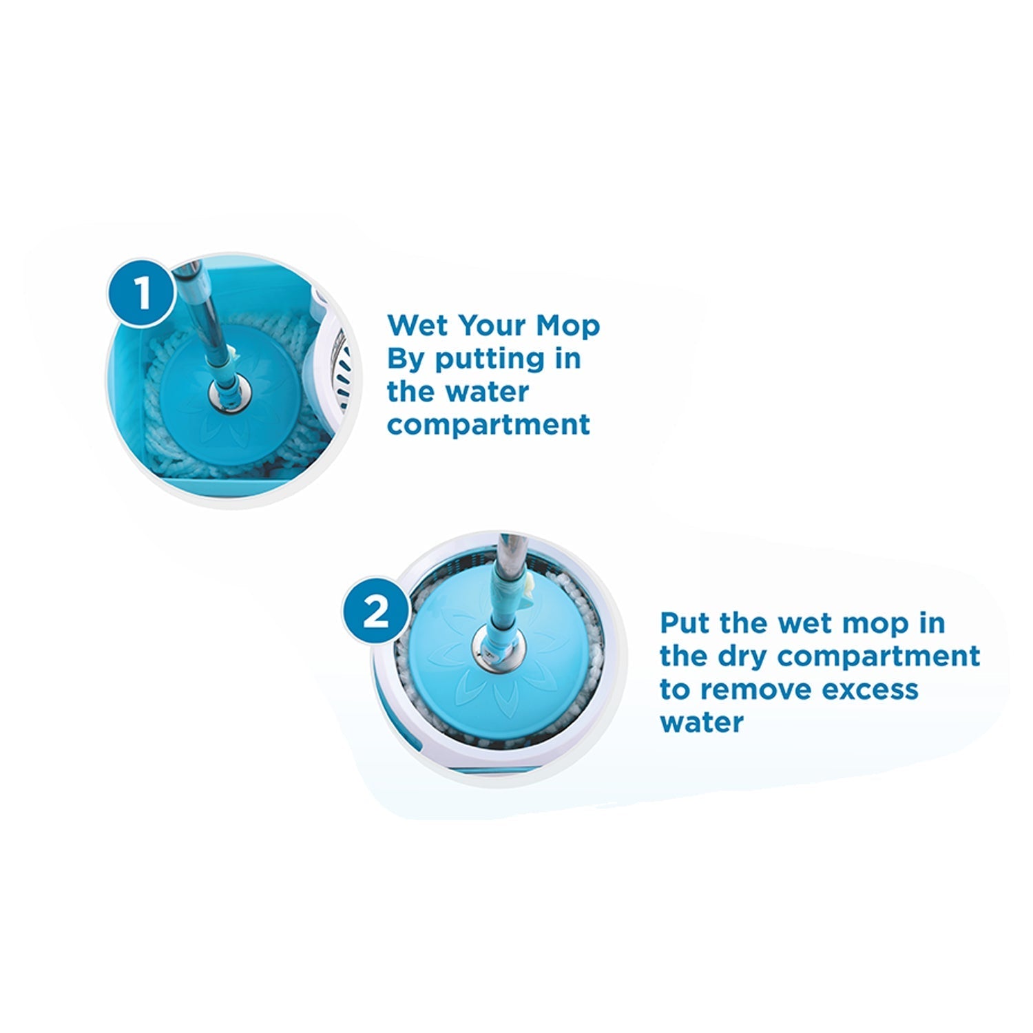 ALVENZA 360 Spin Mop with Wheels – Microfiber, Auto-Fold Handle | Ganesh