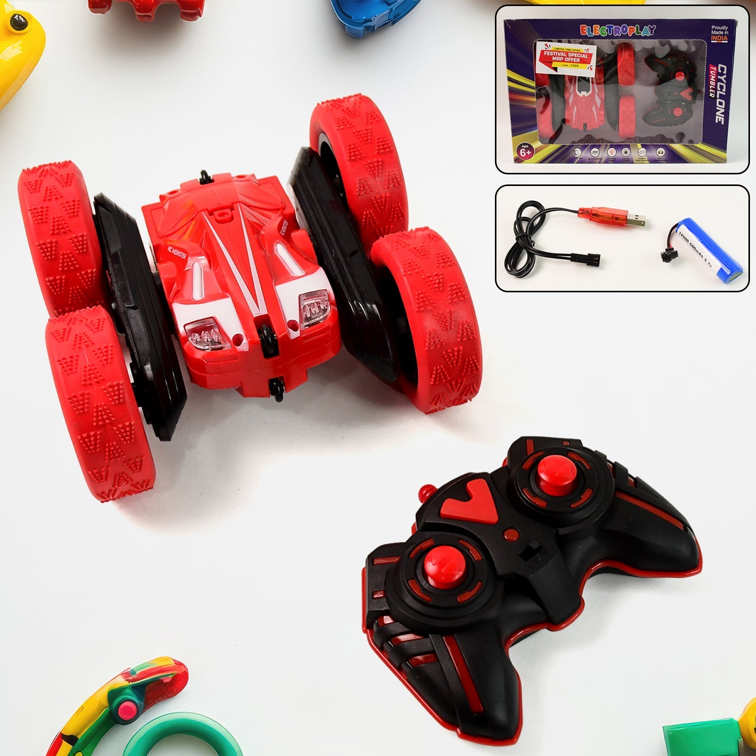 ALVENZA Remote Control Stunt Car – 360° Flips & All-Terrain Tires