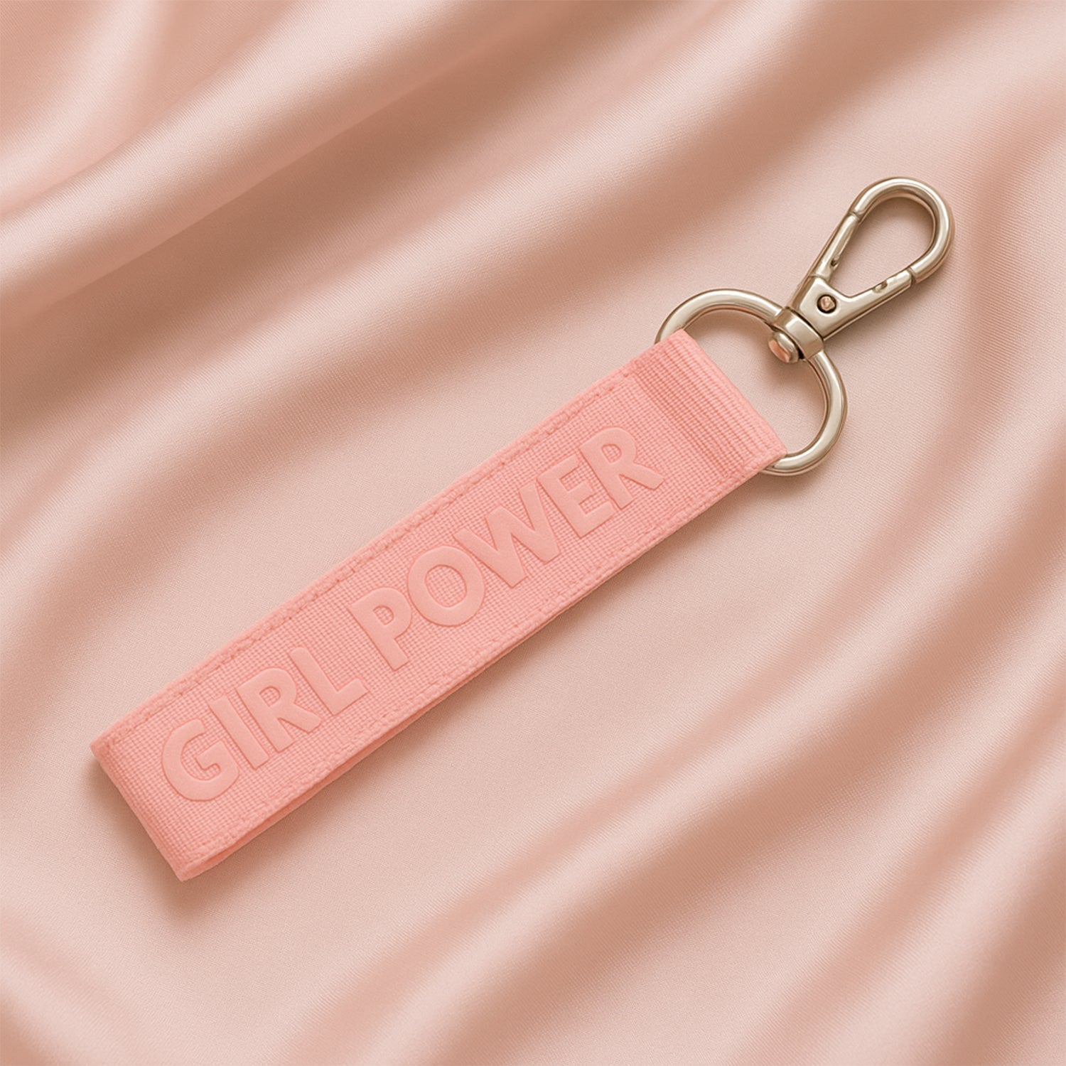 ALVENZA Girl Power Fabric Ribbon Keychain – Motivational & Durable Accessory