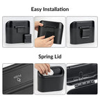 ALVENZA Mini Car Trash Can with Lid – Waterproof & Leak-Proof | Velvet Wheels