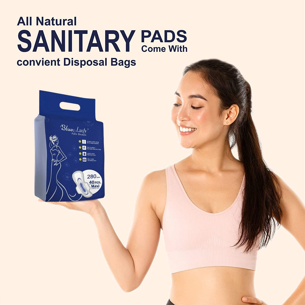 280mm Sanitary Pads – Extra Long, 40-Pack | Beautiful Basics