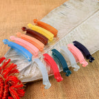 Banana Hair Clips Set – 12 Vibrant Multicolor Clips with Strong Grip