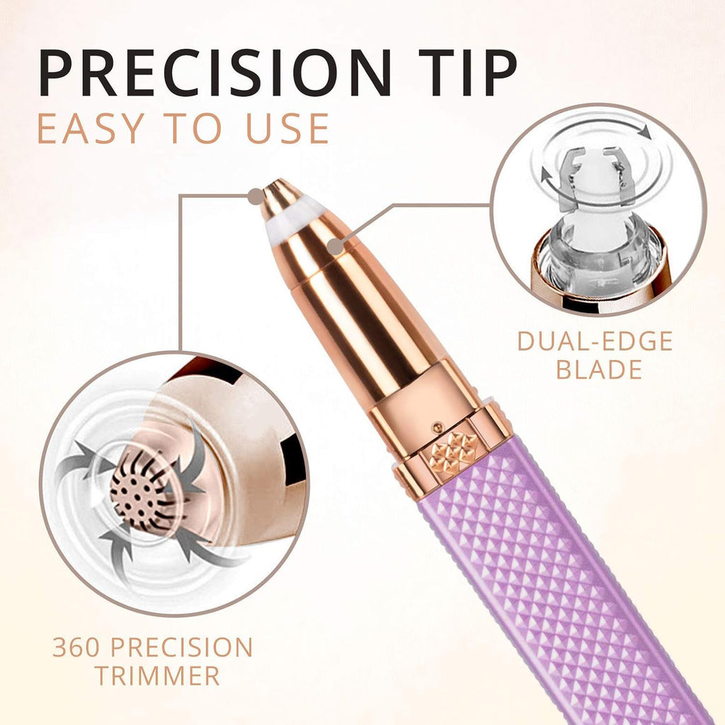 2-in-1 Eyebrow Razor – Rechargeable, Painless Hair Shaver with LED Light