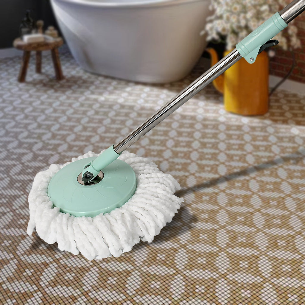 ALVENZA Spin Mop with Bucket – Steel Spin & Microfiber Heads | Ganesh