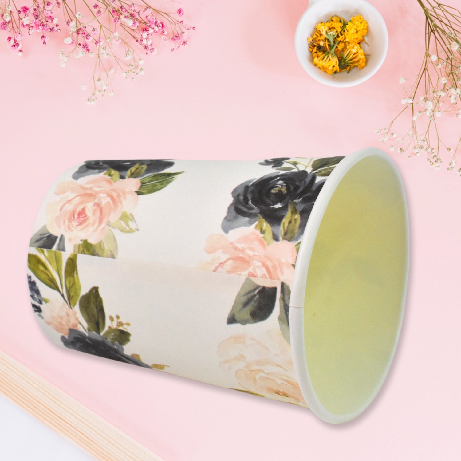Disposable Paper Cups Mixed Design 10 Pcs Set | Papezo - Back View