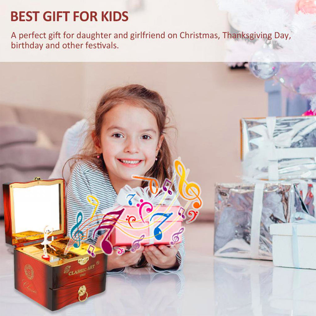 ALVENZA Ballerina Music Box – Hand Crank Piano & Storage | Deodap