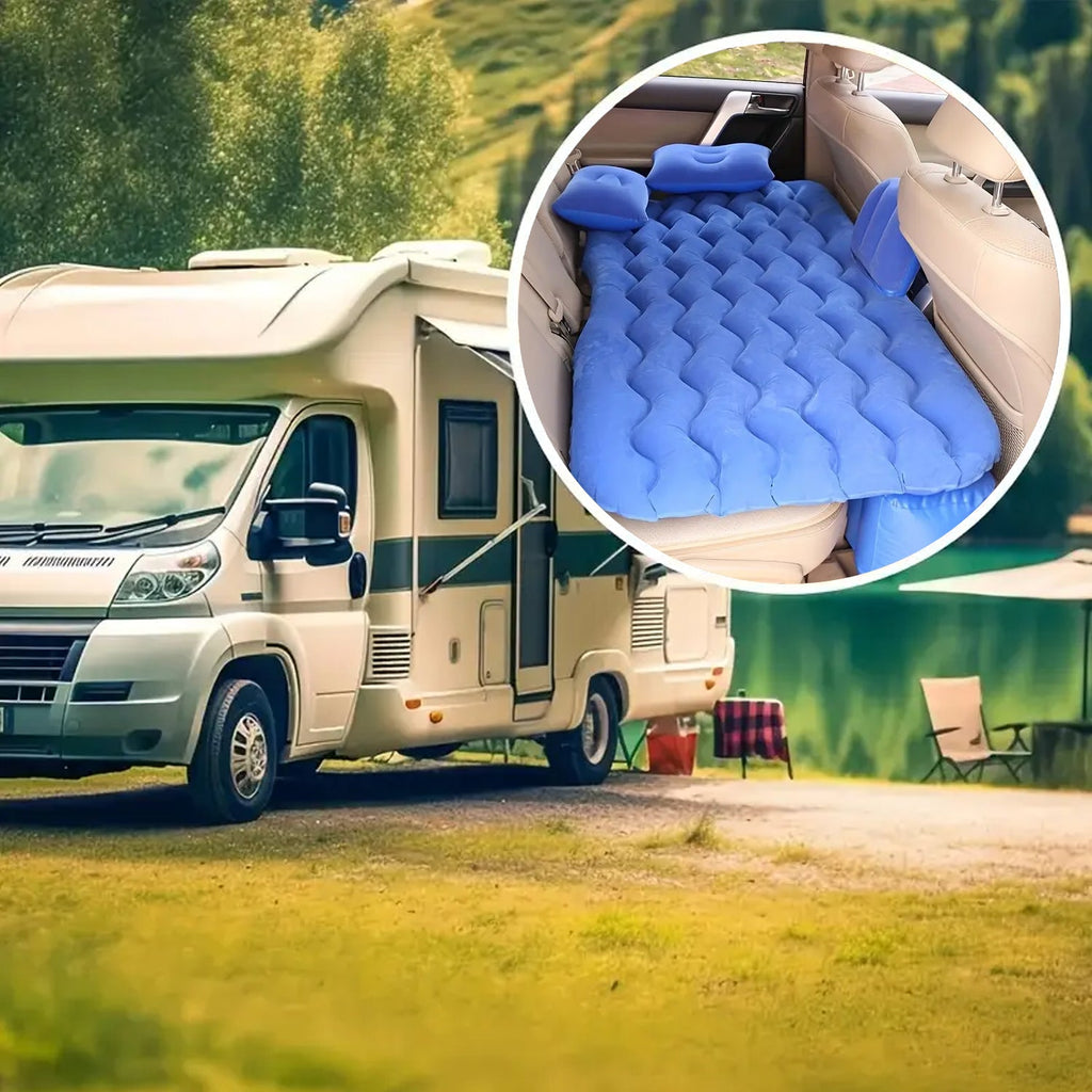 ALVENZA Inflatable Car Backseat Air Mattress – Portable Comfort with Pump & Pillows, Car Sofa