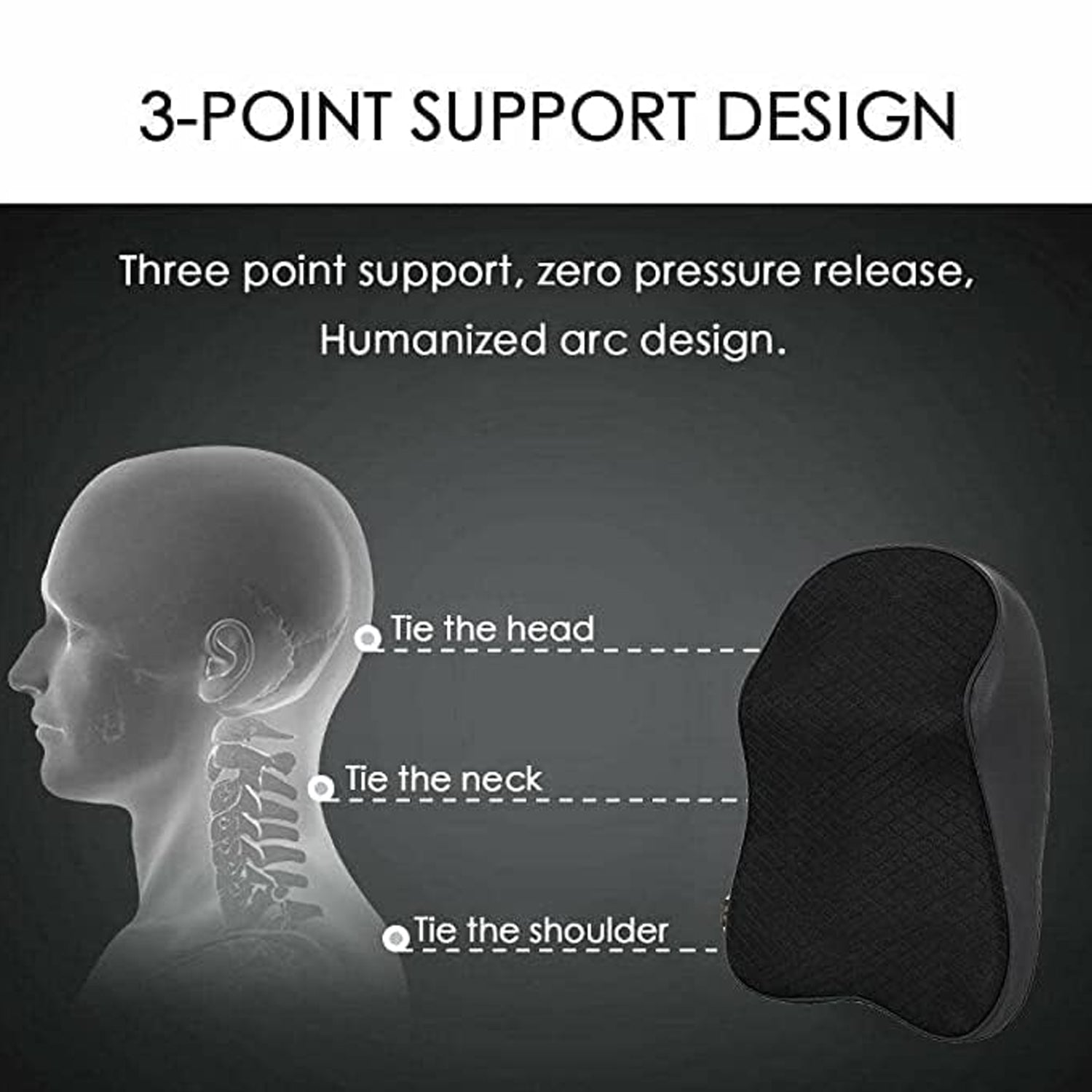 ALVENZA Car Seat Headrest Neck Support Cushion – Ergonomic Comfort for Driving