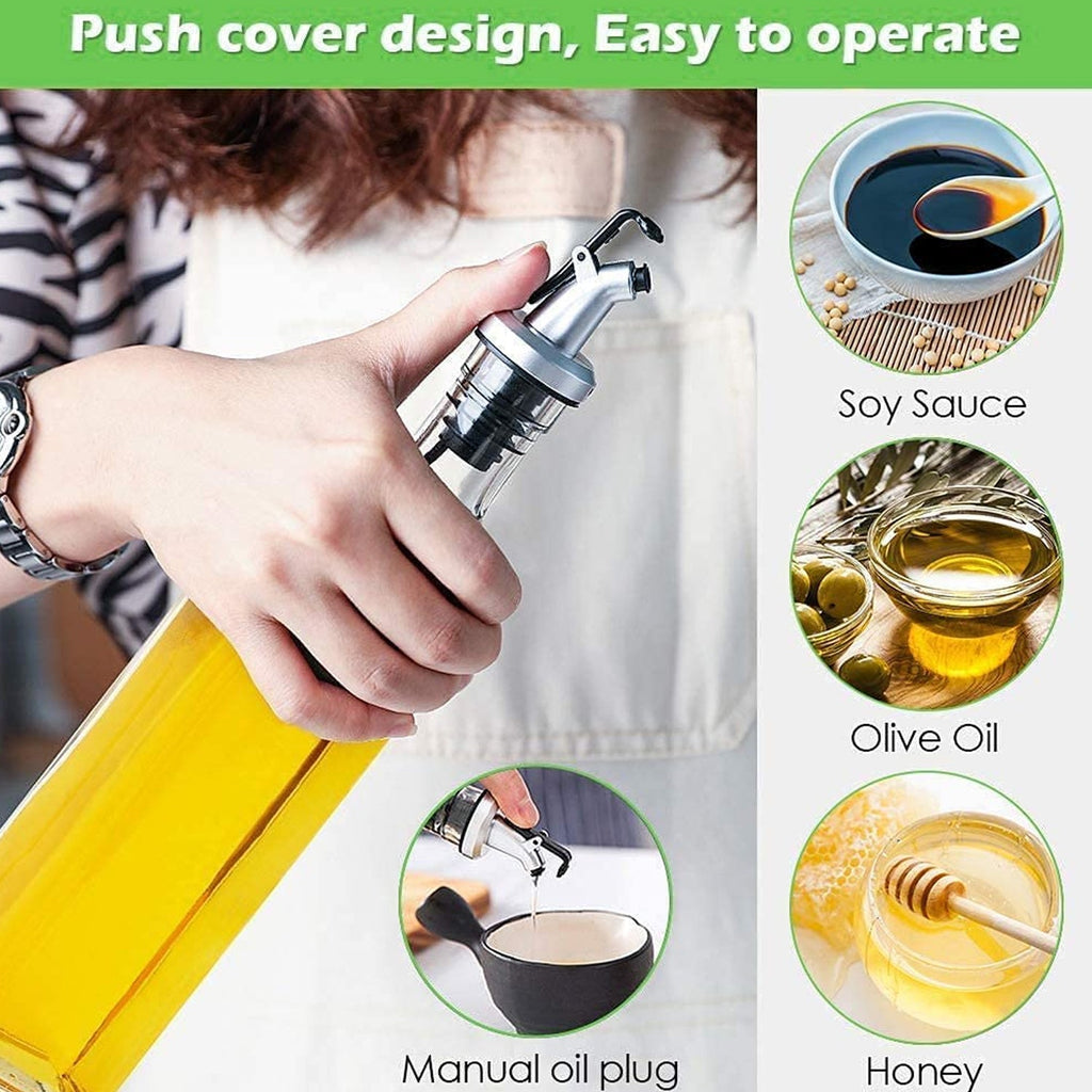 ALVENZA Glass Oil Dispenser & Spice Jar Set – Leakproof Storage | DeoDap