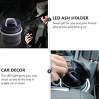 ALVENZA Car Ashtray with Lid & Blue LED Light – Portable Smokeless Design