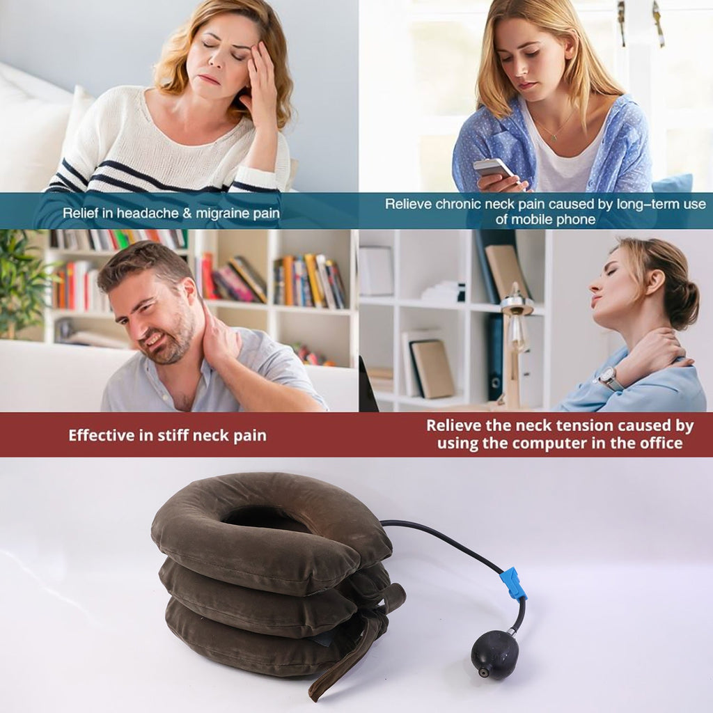 Cervical Neck Traction Collar – 3 Layer Inflatable Support for Pain Relief