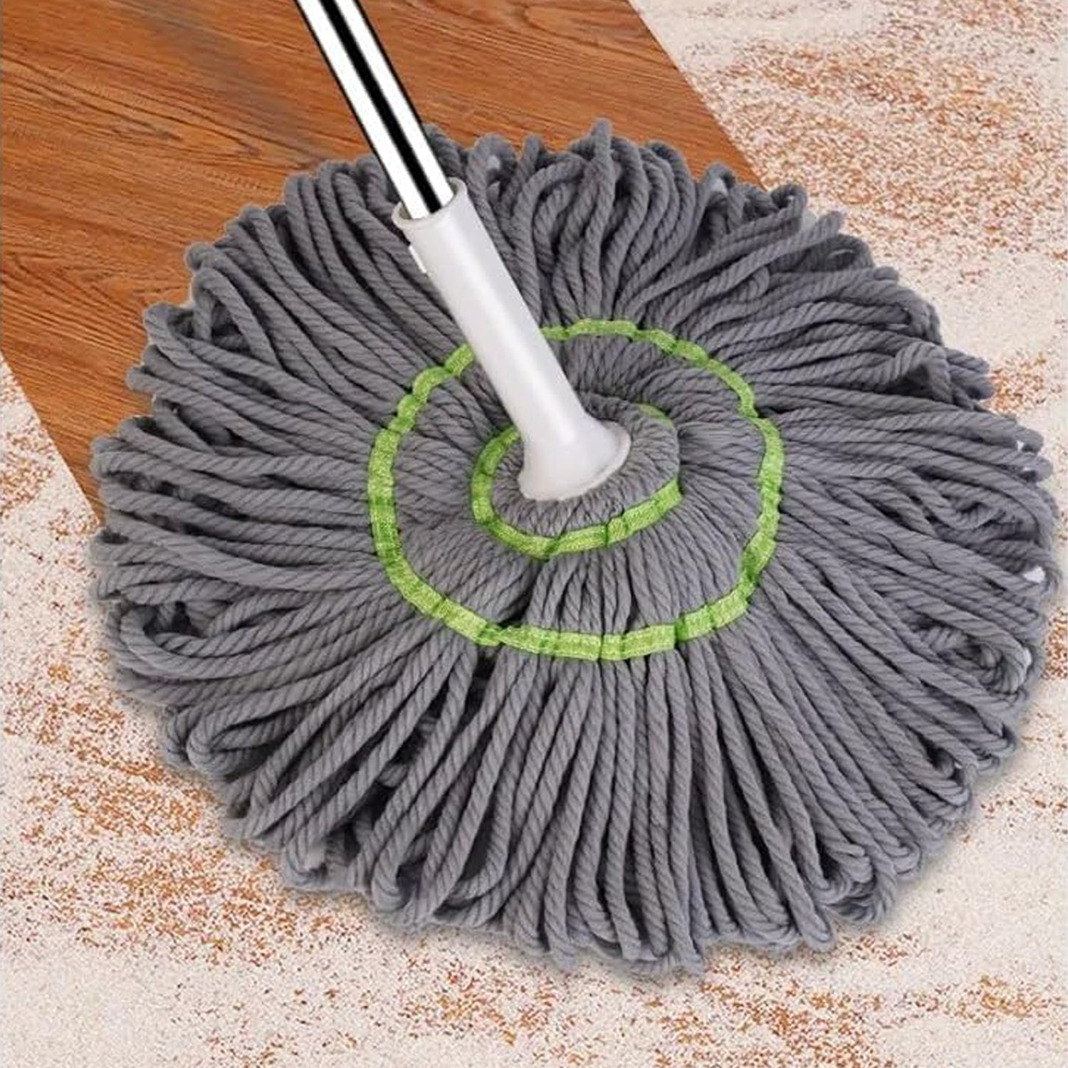 ALVENZA Self Wringing Mop – Stainless Steel Handle for Easy Floor Cleaning