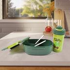 ALVENZA Leak-Proof Lunch Box Set – 3 Compartment with Bottle | Lunchie Bunchie