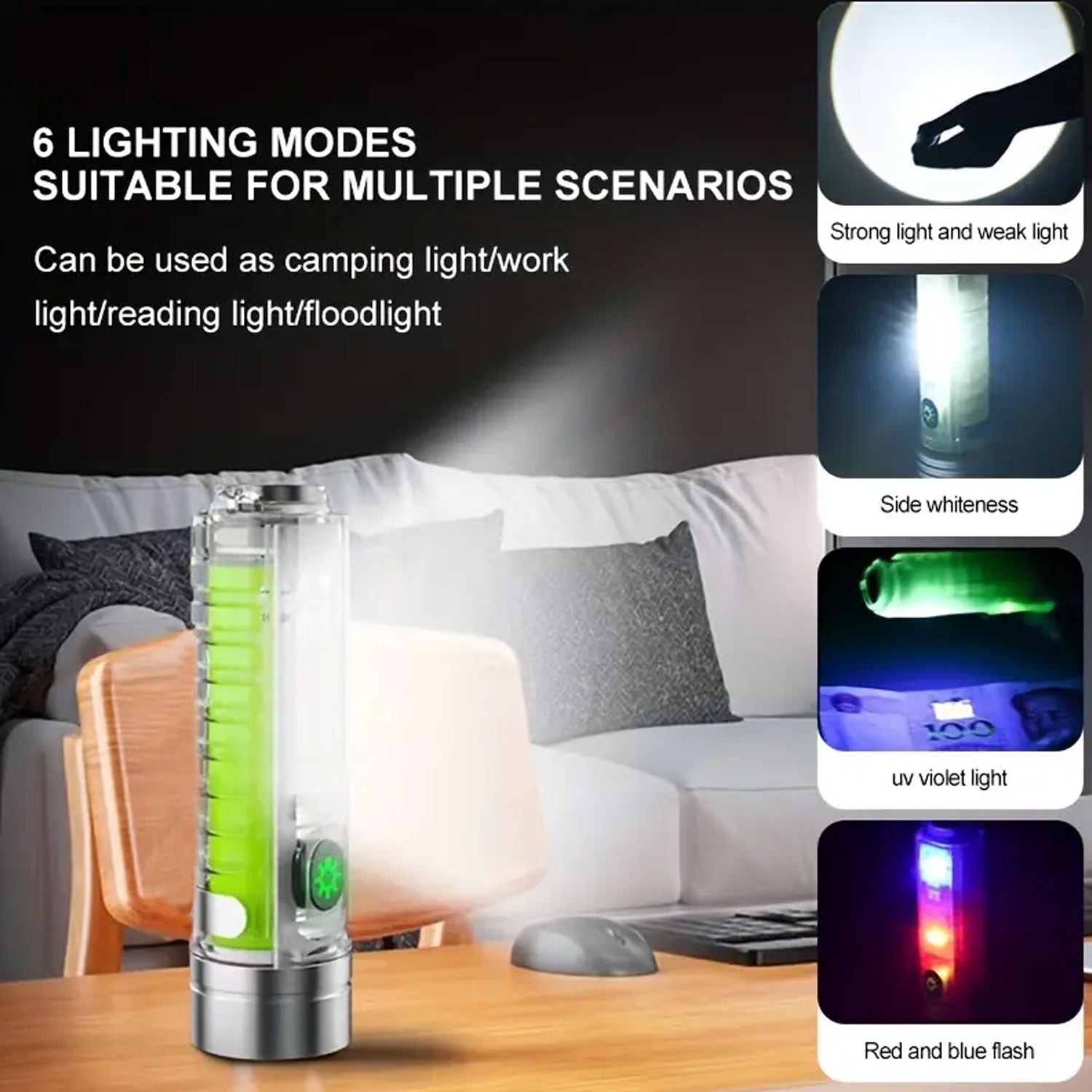 ALVENZA Rechargeable Flashlight – USB Mini LED Torch with Zoom | Poravar