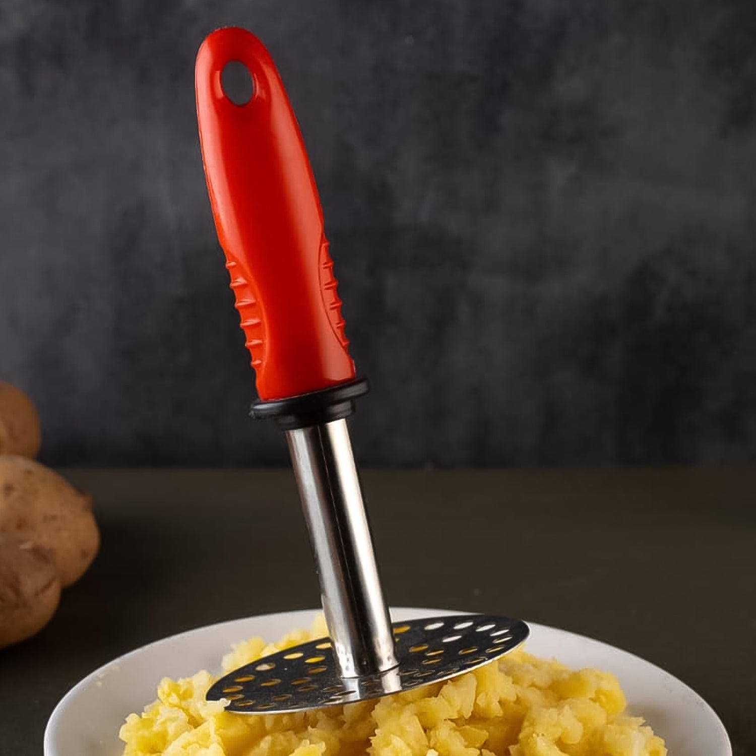 Stainless Steel Pav Bhaji Masher Durable & Easy to Handle - Front View