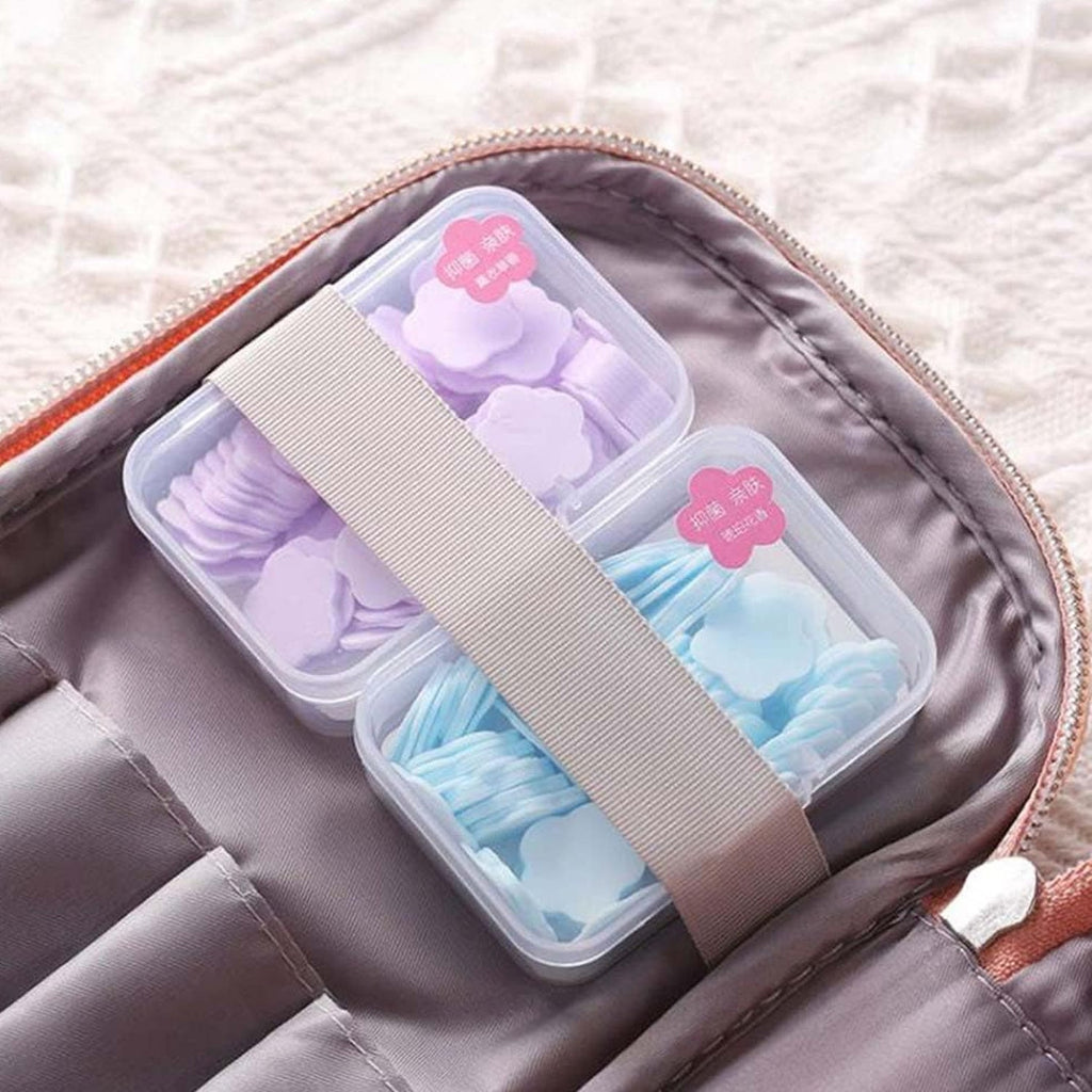 Travel Soap Sheets 100 Flower-Shaped | VelvetBubbles - Back View