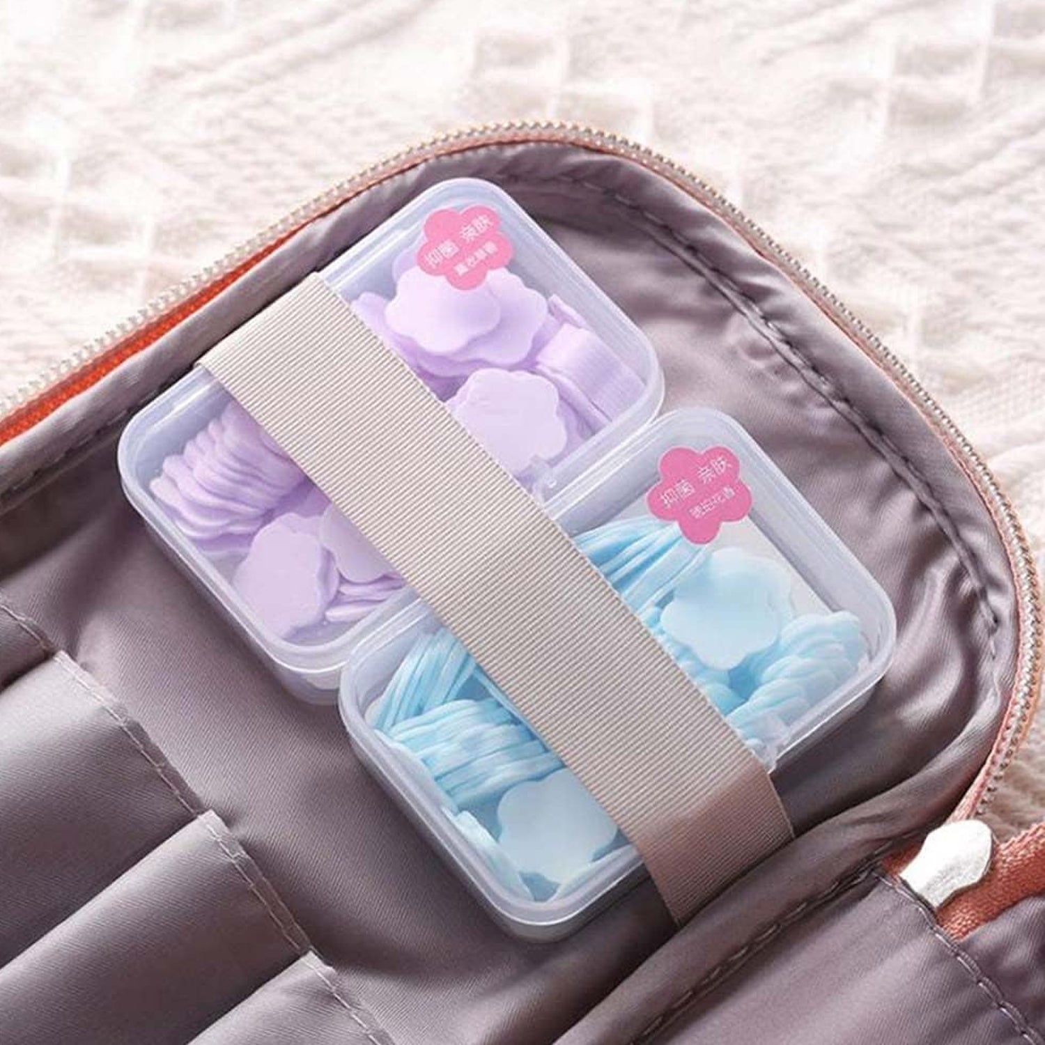 Travel Soap Sheets 100 Flower-Shaped | VelvetBubbles - Back View