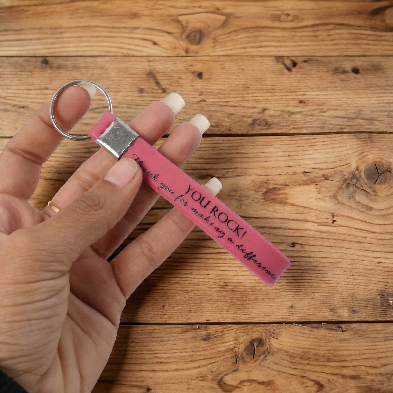 ALVENZA Silicone Wrist Strap Keychain – Motivational & Durable Design