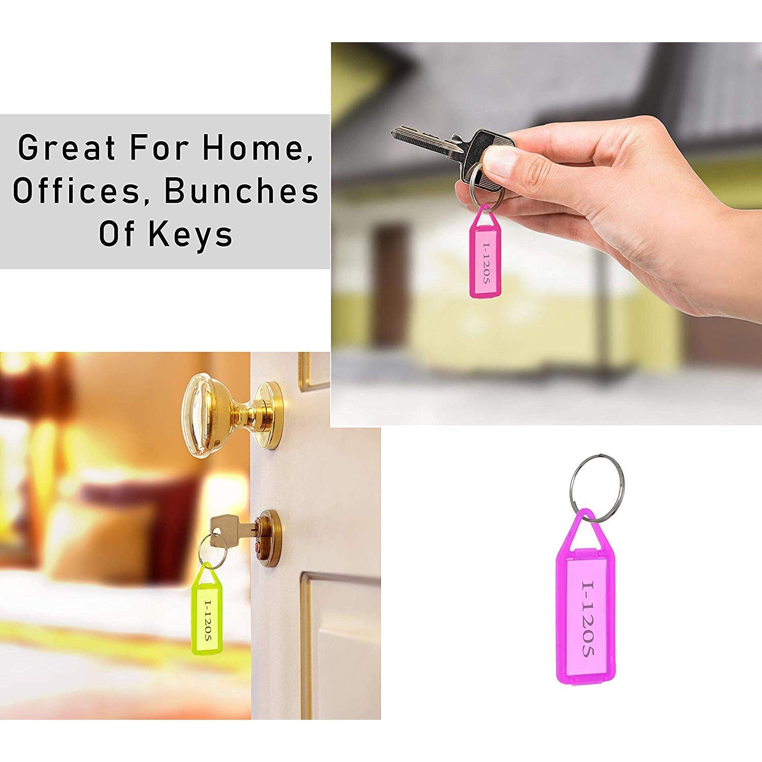 ALVENZA Clear Keychain ID Tag – Writable Durable Label for Organization