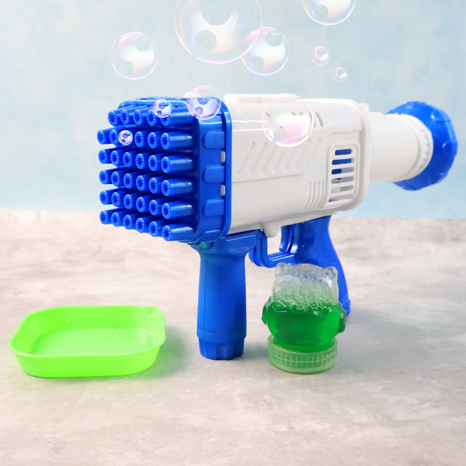 Bubble Gun for Kids 32 Holes, Powerful Blaster | Play & Move - Front View