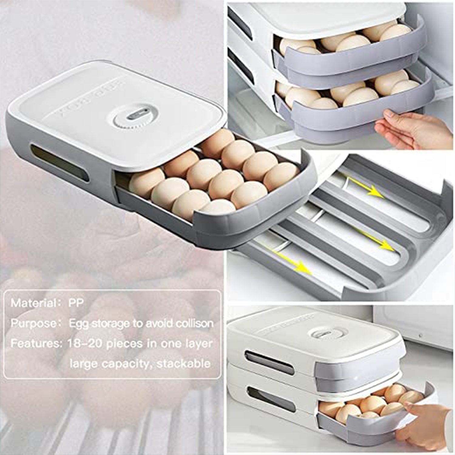 ALVENZA Egg Storage Box – Drawer Style Fridge Organizer for Freshness | Storenzo