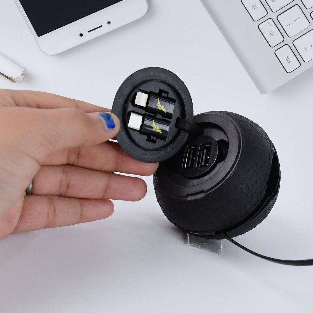 ALVENZA Car Charging Cable – Universal Multi-Tip Fast Charging for iPhone & Android