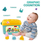 Baby Shape Sorter Toy Geometric Stacking Blocks | Little Learners - Front View