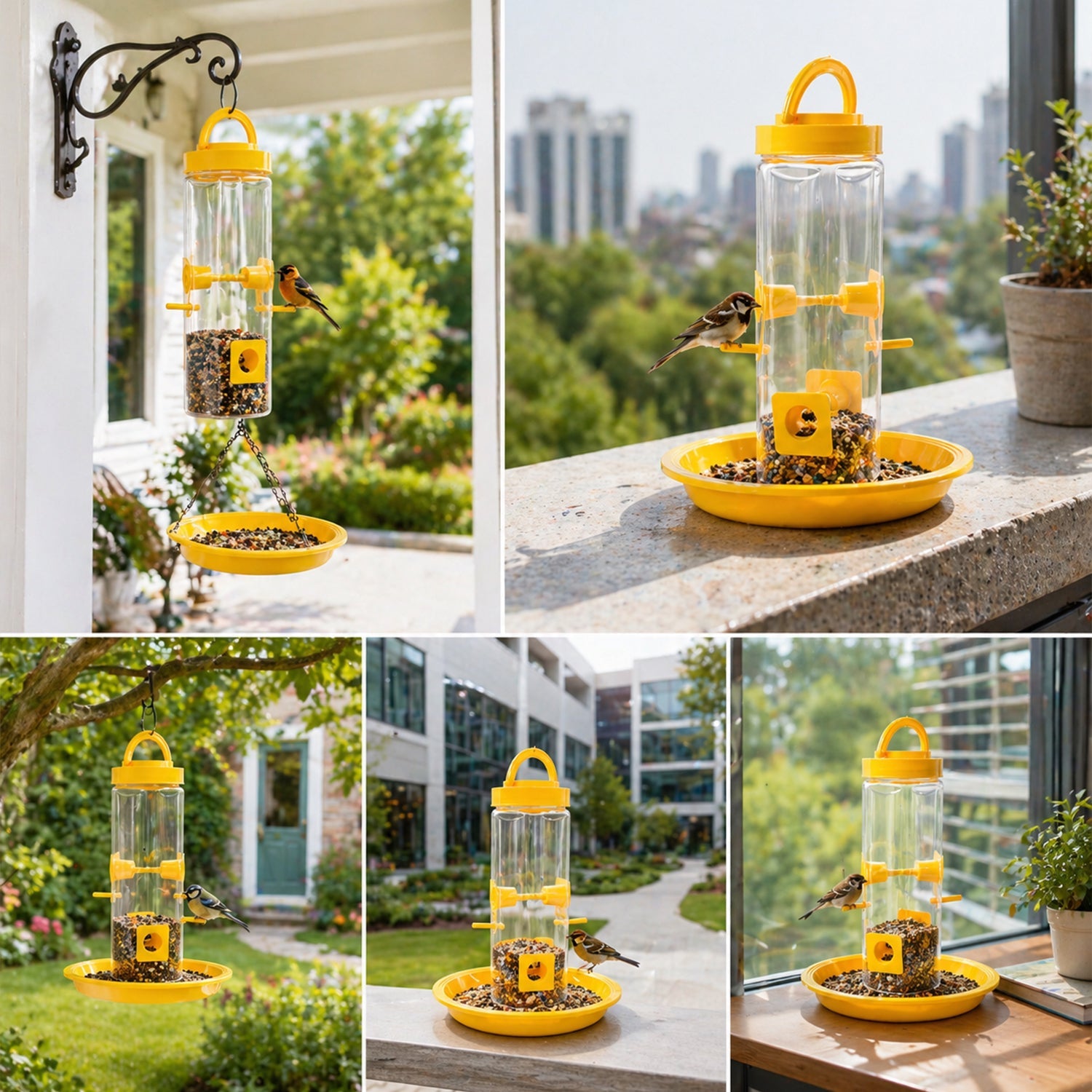 Hanging Bird Feeder Multi-Port Design for Garden & Balcony - Detail View 5