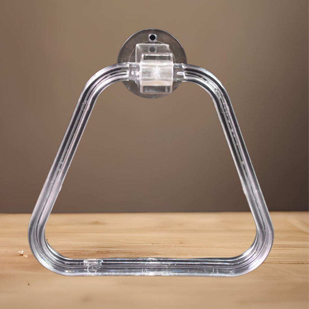 ABS Towel Ring Holder Unbreakable Square Wall Mount | BathNova - Back View