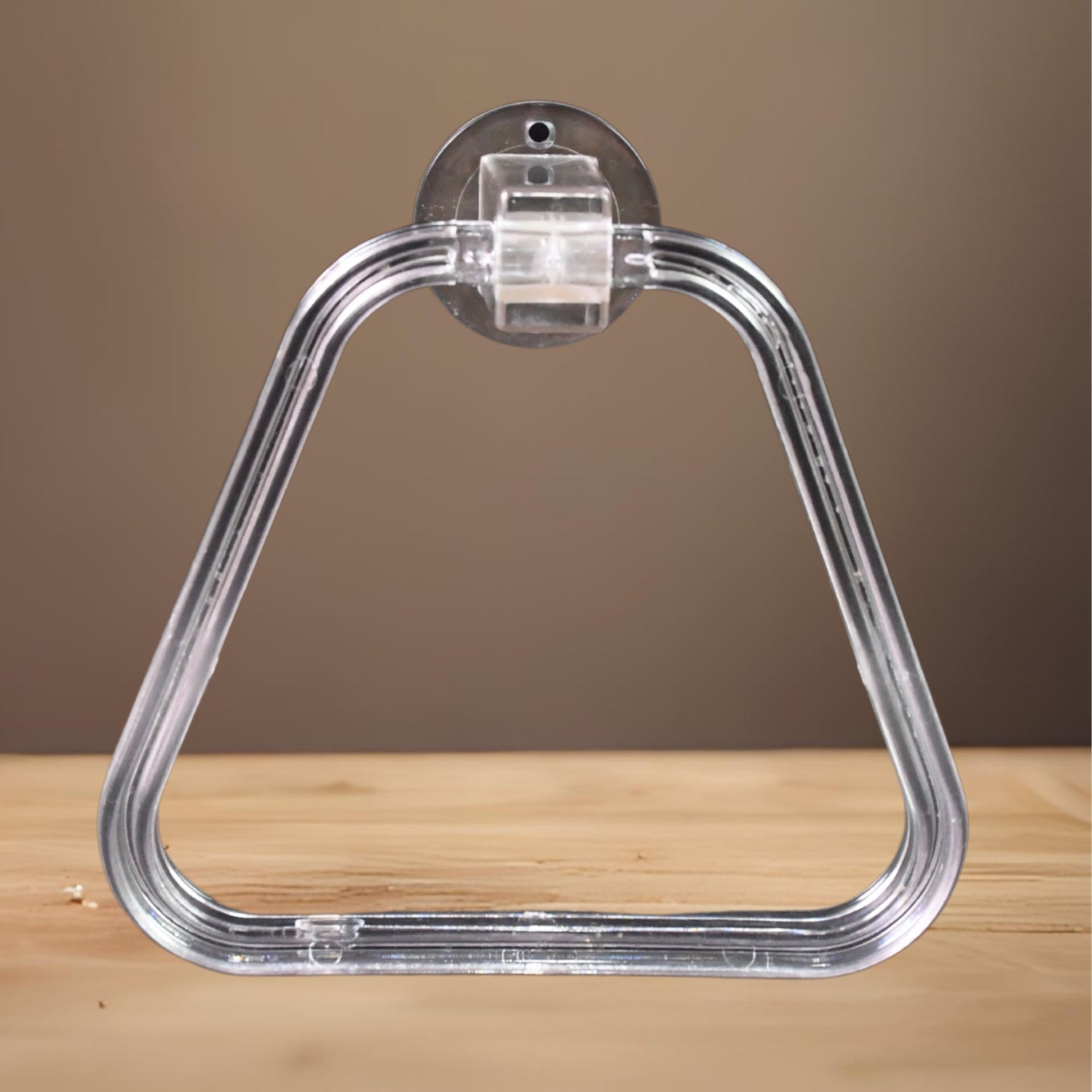 ABS Towel Ring Holder Unbreakable Square Wall Mount | BathNova - Back View