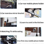 ALVENZA Car Rear View Mobile Holder – 360° Rotatable Mount | Velvet Wheels