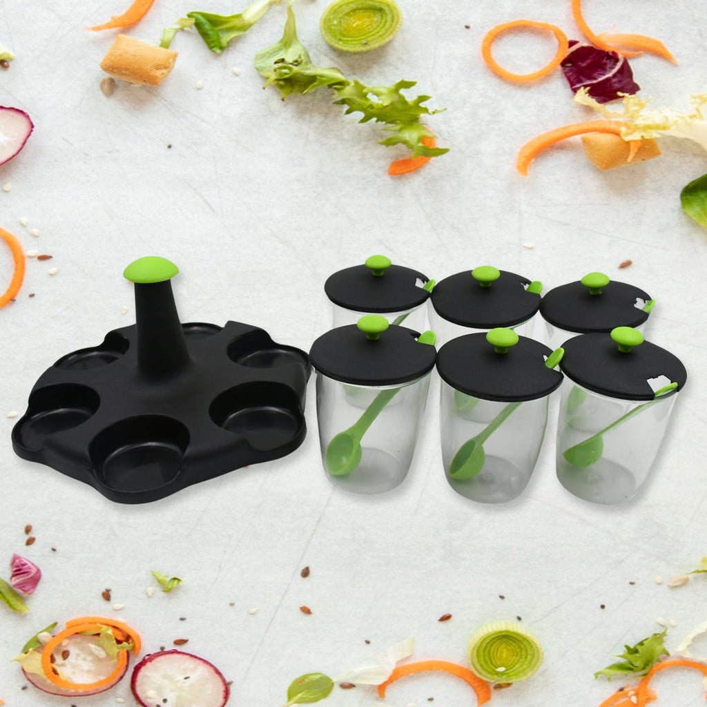 ALVENZA Revolving Spice Rack – 6-Piece Masala Container Set | Miracle