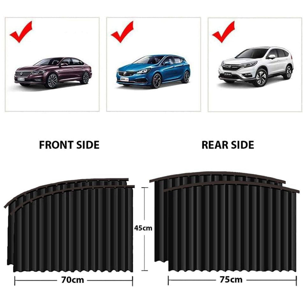 ALVENZA Car Window Sunshade – 4 Pcs Magnetic Set for UV & Privacy | Velvet Wheels