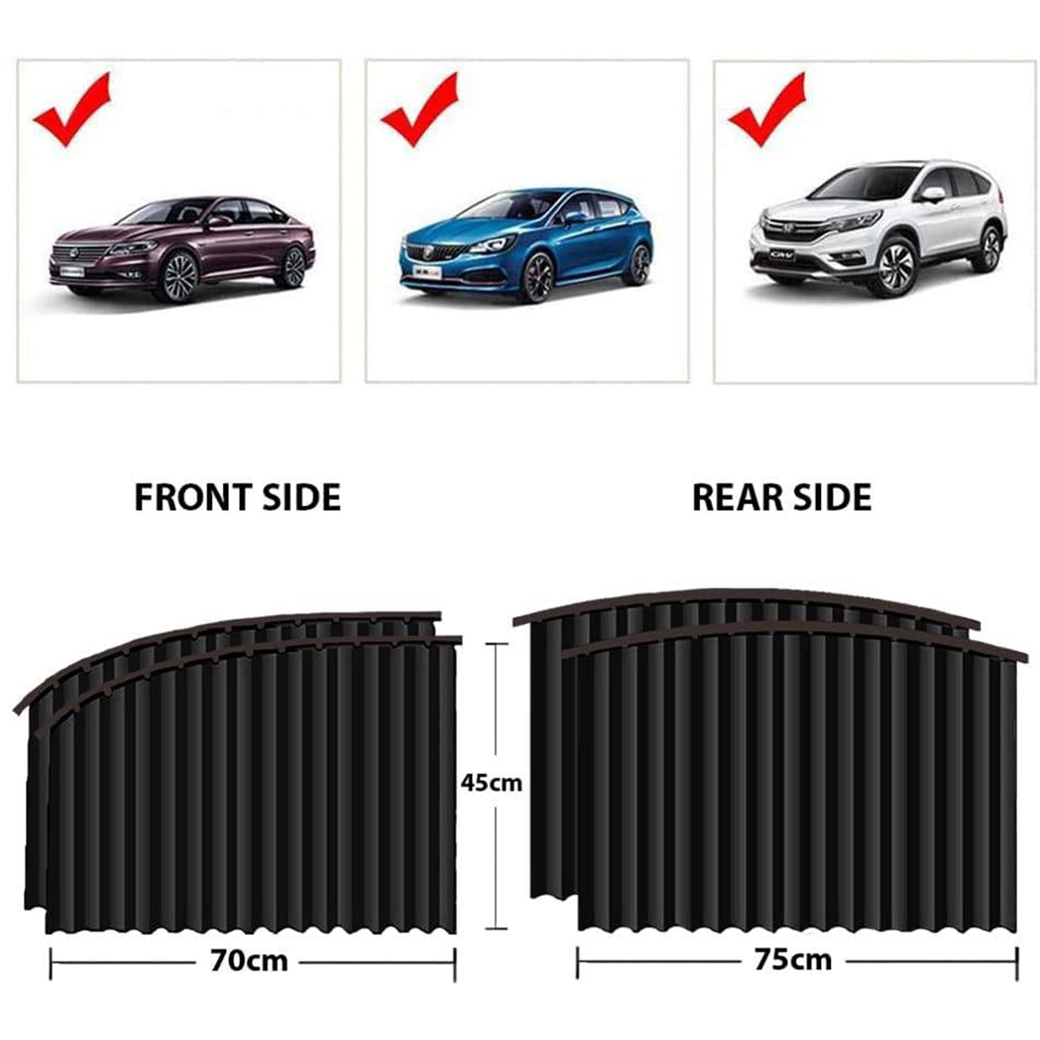 ALVENZA Car Window Sunshade – 4 Pcs Magnetic Set for UV & Privacy | Velvet Wheels