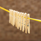 Bamboo Cloth Clips Heavy Duty Wooden Pegs (10 Pcs) | BathNova - Front View