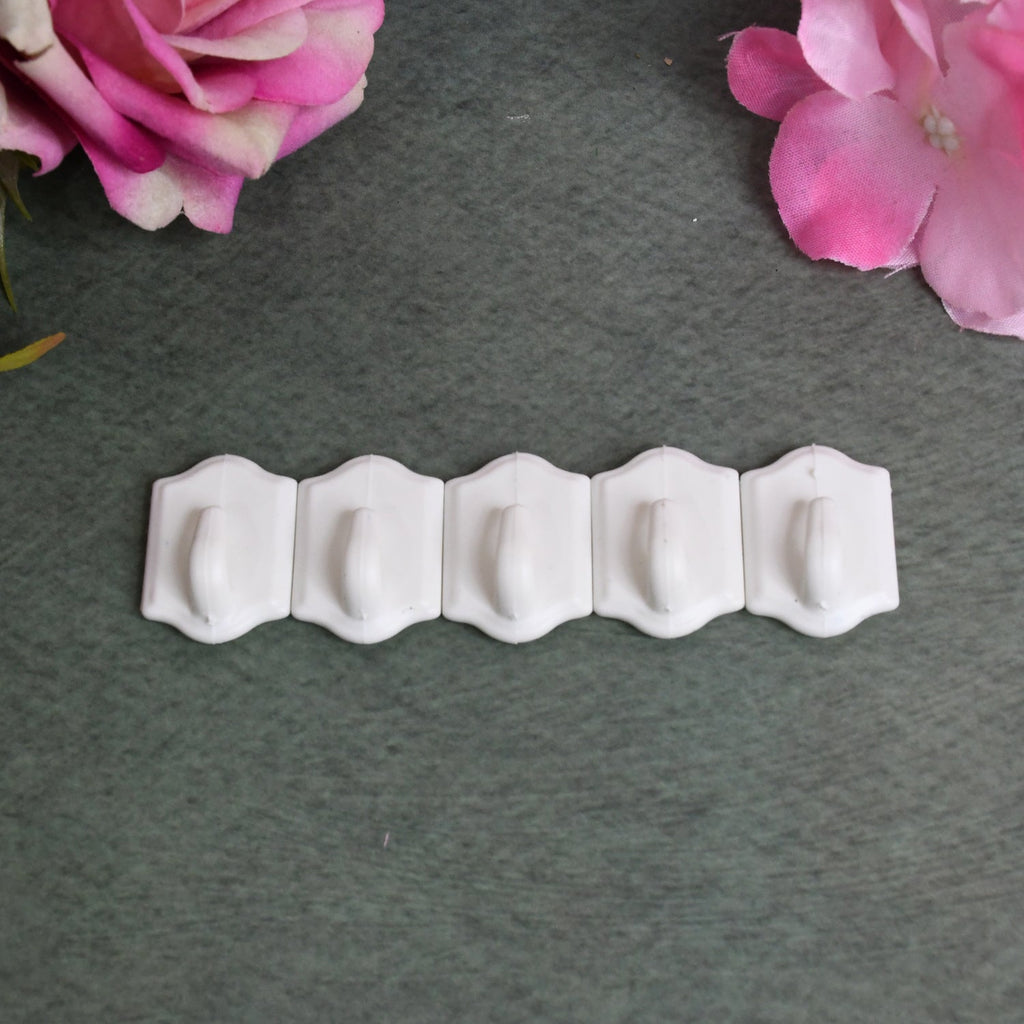 Adhesive Wall Hooks Strong Drill-Free Set of 10 | GlimmerHome - Front View